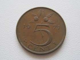 Нідерланди Нидерланды ^/--/^ Нидерланды 5 центов 1971 года 23211 ^_^^^ Нідерланди 5 центів 1971 року 23211 - фото фото фото