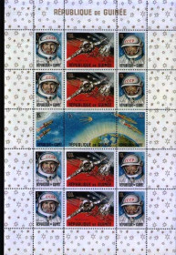 Освоєння космосу Освоение космоса ^/--/^ Космос .   Гвинея 1965 г   ** - космонавты ^_^^^ Космос. Гвінея 1965 - фото фото фото