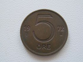Швеція Швеция ^/--/^ Швеция 5 эре 1972 года 16609 ^_^^^ Швеція 5 ери 1972 16609 - фото фото фото