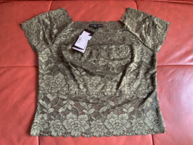 Топи Топы ^/--/^ Блузка футболка кружевная guess зеленая ^_^^^ Блузка футболка мереживна guess зелена - фото фото фото