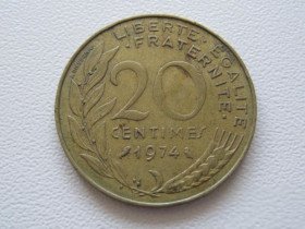 Франція Франция ^/--/^ Франция 20 сантимов 1974 года 24182 ^_^^^ Франція 20 сантимів 1974 24182 - фото фото фото