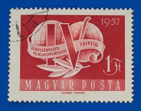 Угорщина Венгрия ^/--/^ Венгрия 1957 г - 4-й Международный конгресс профсоюзов, Лейпциг ^_^^^ Угорщина 1957 р - 4-й Міжнародний конгрес профспілок, Лейпциг - фото фото фото