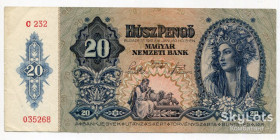 Угорщина Венгрия ^/--/^ 20 пенґо 1941 р. Угорщина ^_^^^ 20 пенго 1941 г. Венгрия - фото фото фото
