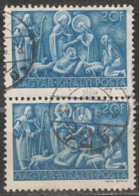 Угорщина Венгрия ^/--/^ Венгрия Угорщина 1943 Рождество пара ^_^^^ Угорщина 1943 Різдво пара - фото фото фото