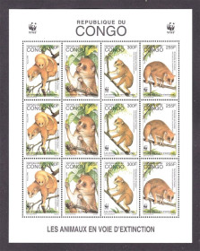 Фауна Фауна ^/--/^ Фауна. Конго 1996 г MNH - WWF - ^_^^^ Фауна. 1996 MNH - WWF - фото фото фото