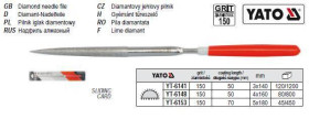 Напилки, рашпилі Напильники, рашпили ^/--/^ Надфиль алмазный YATO полукруглый l /--/ 140/50 мм b /--/ 3 YT-6141 ^_^^^ Польща напівкруглий l /--/ 140/50 мм b /--/ 3 YT-6141 - фото фото фото