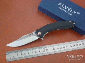 Ножі, мультітули Ножи, мультитулы ^/--/^ Alvely AX /--/ 001, G /--/ 10 Black, D /--/ 2, Tactical, Flipper, Caged Ceramic Ball Bearings, EDC, Outdoor, Liner Lock - фото фото фото
