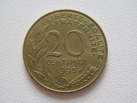 Франція Франция ^/--/^ Франция 20 сантимов 1995 года #9791 ^_^^^ Франція 20 сантимів 1995 року #9791 - фото фото фото