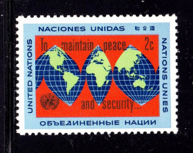 Інші країни Другие страны ^/--/^ ООН / UN  1961 г MNH - мир - карта ^_^^^ ООН / UN 1961 р MNH - світ - карта - фото фото фото