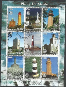 Інші країни Другие страны ^/--/^ Бенин 2003 маяки мира 9 /--/ м.Клб гаш. ^_^^^ Бенін 2003 маяки світу 9 /--/ м.Клб гаш. - фото фото фото