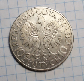 - року - года ^/--/^ Польша Польща 10 злотих 1932 серебро срібло ^_^^^ Польша 10 злотых 1932 серебро серебро - фото фото фото