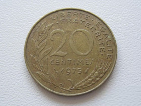 Франція Франция ^/--/^ Франция 20 сантимов 1975 года 24188 ^_^^^ Франція 20 сантимів 1975 24188 - фото фото фото