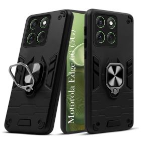 Чохли, бампера Чехлы, бампера ^/--/^ Чохол Fiji Defence для Motorola Edge 60 протиударний бампер з кільцем підставкою Black - фото фото фото