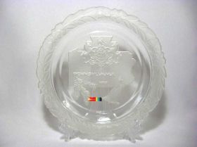 Кухонне начиння, посуд, столове срібло Кухонная утварь, посуда, столовое серебро ^/--/^ Тарелка 1 Сувенир Стекло Fostoria США ^_^^^ Тарілка 1 Сувенір Скло Fostoria США - фото фото фото