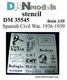Інше Другое ^/--/^ Danmodel 35545 - Трафарет . Тема - Гражданская война в Испании 1936-39 1/35 ^_^^^ Danmodel 35545 - Трафарет . Тема - Громадянська війна в Іспанії 1936-39 1/35 - фото фото фото