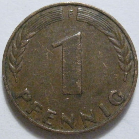НДР, ФРН ГДР, ФРГ ^/--/^ Німеччина 1 пфеніг 1950 року F 41302 ^_^^^ Германия 1 пфенниг 1950 года F 41302 - фото фото фото