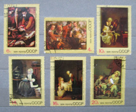 СРСР - СССР - ^/--/^ ЗАРУБЕЖНАЯ ЖИВОПИСЬ  = СССР - СРСР = 1974 р. = гаш. &amp; ^_^^^ Зарубіжна живопис = СРСР - СРСР = 1974 р. = гаш. &amp; - фото фото фото