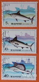 КНДР КНДР ^/--/^ КНДР 1984 фауна рыбы Mi 2486-2488 ^_^^^ 1984 — фауна риби Mi 2486-2488 - фото фото фото