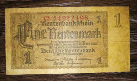 Німеччина Германия ^/--/^ Germany Німеччина 1 рентенмарка 30 січня 1937 8 цифр в №. Reichsdruck серія O ^_^^^ Germany Германия 1 рентенмарка 30 января 1937 8 цифр в No. Reichsdruck серия O - фото фото фото