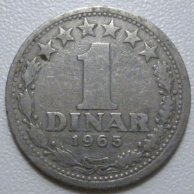 Югославія Югославия ^/--/^ Югославія 1 динар 1965 року 41885 ^_^^^ Югославия 1 динар 1965 года 41885 - фото фото фото