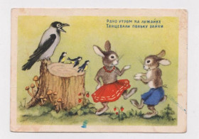 СРСР СССР ^/--/^ РАНО УТРОМ НА ЛУЖАЙКЕ ТАНЦЕВАЛИ ПОЛЬКУ ЗАЙКИ  1954 г.  УШАКОВА ^_^^^ Рано вранці на ЛужАЙці танцювали ПОЛЬКУ ЗАЙКИ 1954 р. УШАКОВА - фото фото фото