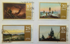 НДР, ФРН ГДР, ФРГ ^/--/^ ГДР 1974 Каспар Давид Фридрих, живопись, гашеные  (КЦ=3 евро) ^_^^^ НДР 1974 Каспар Давид Фрідріх, живопис, гашені (КЦ = 3 євро) - фото фото фото