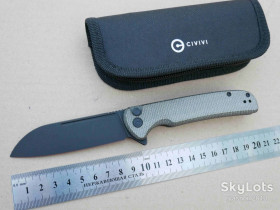 Ножі, мультітули Ножи, мультитулы ^/--/^ CIVIVI Chevalier C /--/ 20022-2, Micarta Dark Green, 14 /--/ C /--/ 28 /--/ N Blackwash, Caged Ceramic Ball Bearing, Flipper, Outdoor, Tactical, EDC, Button Lock - фото фото фото