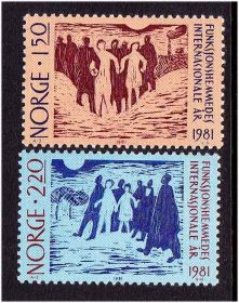 Скандинавія Скандинавия ^/--/^ ZM  Норвегия 1981 г   MNH - ^_^^^ ZM Норвегія 1981 MNH - фото фото фото