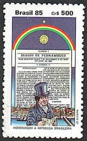 Південна Америка Южная Америка ^/--/^ Бразилия  (1985) 160-летие газеты «Pernambuco Daily News» ^_^^^ Бразилія (1985) 160-річчя газети «Pernambuco Daily News» - фото фото фото