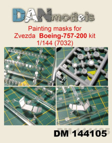 Інші Другие ^/--/^ Danmodel 144105 -маска для модели самолета Боинг 757-200. Zvezda  Boeing-757-200 kit  (7032) 1/144 ^_^^^ Danmodel 144105 - маска для моделі літака Боїнг 757-200. Zvezda Boeing-757-200 kit (7032) 1/144 - фото фото фото