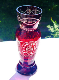 Інше Другое ^/--/^ *  Ваза 31,5 см - ручная гравировка Czech Bohemian Crystal-Cut Vase ^_^^^ Ваза 31,5 см - ручне гравіювання Czech Bohemian Crystal-Cut Vase - фото фото фото