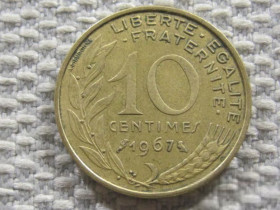 Франція Франция ^/--/^ Франция 10 сантимов 1967 года 3697 ^_^^^ Франція 10 сантимів 1967 3697 - фото фото фото