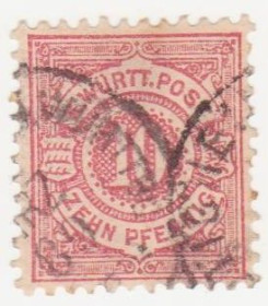 Німеччина до  року Германия до  года ^/--/^ Германия     (Вюртемберг) 1875 г. № 46 а гашеная ^_^^^ Німеччина (Вюртемберг) 1875 р. No 46 а гашена - фото фото фото