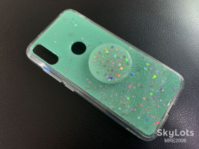 Чохли, бампера Чехлы, бампера ^/--/^ Накладка Acrylic Glitter Case + PopSocket для Xiaomi Mi Play mint green - фото фото фото