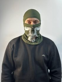 Інше Другое ^/--/^ Баф - балаклава  трикотаж с принтом зелеый скілет 2 ^_^^^ Баф - балаклава трикотаж с принтом зеленый скилет 2 - фото фото фото