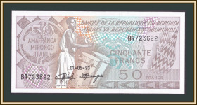 Бурунді Бурунди ^/--/^ Бурунди 50 франков 1993 P-28  (28 /--/ c.4) UNC ^_^^^ Бурунді 50 франків 1993 P-28 (28 /--/ c.4) UNC - фото фото фото