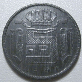 Бельгія Бельгия ^/--/^ Бельгія 5 франків 1941 року Der Belgen 42226 ^_^^^ Бельгия 5 франков 1941 года Der Belgen 42226 - фото фото фото