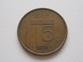 Нідерланди Нидерланды ^/--/^ Нидерланды 5 центов 1998 года 23236 ^_^^^ Нідерланди 5 центів 1998 року 23236 - фото фото фото