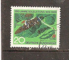 НДР, ФРН ГДР, ФРГ ^/--/^ ФРГ 1969 Mi.602 used 350 лет сол.трубопр.Траунштай ^_^^^ ФРН 1969 Mi.602 used 350 років сол.трубопр. Траунштай - фото фото фото