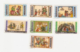 ОАЕ ОАЭ ^/--/^ Арабские Эмираты (Аджман )  1967  г. № 278284  гашеная серия ^_^^^ Арабські Емірати (Аджман) 1967 р. No 278284 гашена серія - фото фото фото