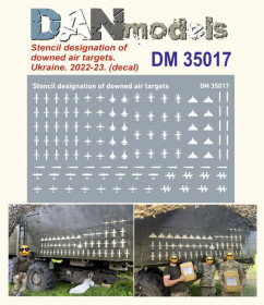 Аксесуари Аксессуары ^/--/^ Danmodel 35017 - Декаль. позначення-трафарет збитих повітряних цілей, 1/35 ^_^^^ Danmodel 35017 - Декаль. обозначение-трафарет сбитых воздушных целей, 1/35 - фото фото фото