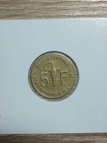 Франки КФА Франки КФА ^/--/^ Західно-Африканські штати 5 франків 1990 ^_^^^ Западно-Африканские штаты 5 франков 1990 - фото фото фото