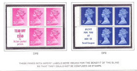 Інші країни Другие страны ^/--/^ Великобритания   1972 г MNH - HM QE-II -  стандарт - 5 марок - 2 /--/ а листа из буклета - пропуск перф. для слепых - ^_^^^ Великобританія 1972 MNH - HM QE-II - стандарт - 5 марок - 2 /--/ а аркуша з буклета - пропуск перф. для сліпих - - фото фото фото