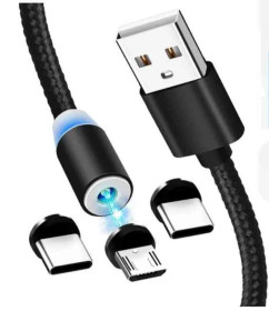 Кабелі Кабели ^/--/^ Магнітний USB кабель заряду 3 /--/ в /--/ 1 Lightning, Micro USB, Type-C 360° 1 метр ^_^^^ Магнитный USB кабель заряда 3 /--/ в /--/ 1 Lightning, Micro USB, Type-C 360° 1 метр - фото фото фото
