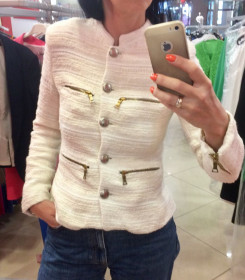 Піджаки Пиджаки ^/--/^ Піджак Тканий. ZARA. Молочний. Якісний. XS-S розмір. ^_^^^ Пиджак Тканый. ZARA. Молочный. Качественный. XS-S размер. - фото фото фото