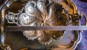 Кухонне начиння, посуд, столове срібло Кухонная утварь, посуда, столовое серебро ^/--/^ Фруктовница - мельхиор,серебрение 19 /--/ век. ^_^^^ Фруктовниця - мельхіор, сріблення 19 століття. - фото фото фото