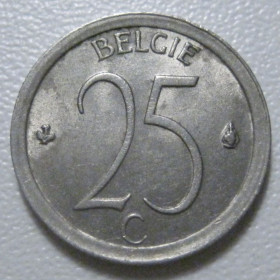 Бельгія Бельгия ^/--/^ Бельгія 25 сантимів 1973 року Belgie 42369 ^_^^^ Бельгия 25 сантимов 1973 года Belgie 42369 - фото фото фото