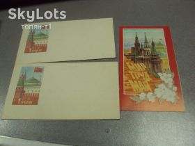 СРСР СССР ^/--/^ открытка 1 мая 1981 горелов лот 3 шт №13073 /--/ м ^_^^^ листівка 1 травня 1981 горелів лот 3 шт No /--/ 13073 /--/ м - фото фото фото