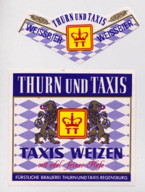 Етикетки Этикетки ^/--/^ ПИВНАЯ ЭТИКЕТКА  ПИВО TAXIS WEIZEN   ГЕРМАНИЯ  ^_^^^ Пивна етика Піво Taxis Weizen Німеччина - фото фото фото