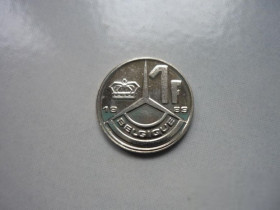 Бельгія Бельгия ^/--/^ Бельгия 1 франк 1989 французск. яз. ^_^^^ Бельгія 1 франк 1989 французька мова. - фото фото фото